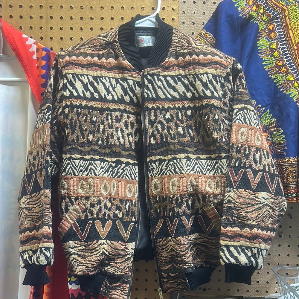 Tribal Pattern Bomber Jacket